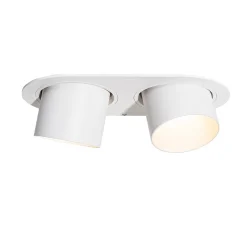 Spot encastré rond blanc GU10 inclinable 70 mm 2 lumières - Installa