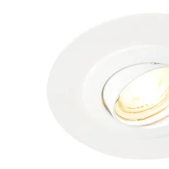 Spot encastré rond blanc orientable avec bague de finition - Edu