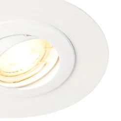 Spot encastré rond blanc orientable avec bague de finition - Edu