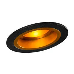 Spot encastré rond noir avec or orientable et inclinable - Chuck
