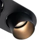 Spot encastré rond noir GU10 inclinable 70 mm 2 lumières - Installa