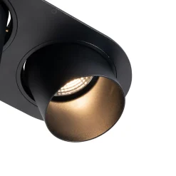 Spot encastré rond noir GU10 inclinable 70 mm 2 lumières - Installa