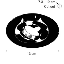 Spot encastré rond noir inclinable avec anneau de finition - Edu