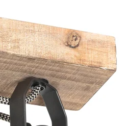 Spot encastré rustique noir avec bois 4 lumières orientables - Jelle