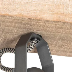 Spot encastré rustique noir avec bois 4 lumières orientables - Jelle