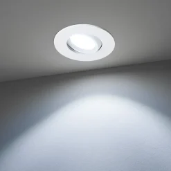 Spot encastrable au plafond IP44 blanc, ampoule 6500K 7,5W GU10, orientable, encastrable, POLI EDO, 1 pc.