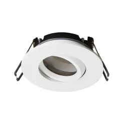 Spot encastrable au plafond IP44 blanc, ampoule 3000K 5,5W GU10, orientable, encastrable, POLI EDO, 6 pcs.