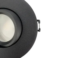 Spot encastrable au plafond IP44 noir, ampoule 3000K 5,5W GU10, orientable, encastrable, POLI EDO, 3 pcs.
