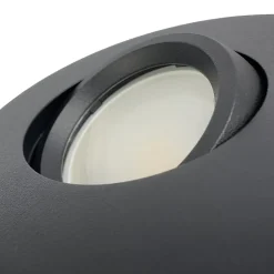 Spot encastrable au plafond IP44 noir, ampoule 6500K 5,5W GU10, orientable, encastrable, POLI EDO, 6 pcs.