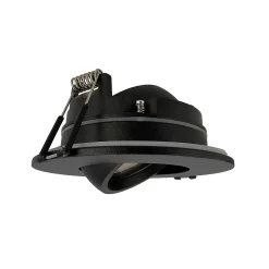 Spot encastrable au plafond IP44 noir, ampoule 3000K 5,5W GU10, orientable, encastrable, POLI EDO, 6 pcs.