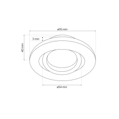 Spot encastrable au plafond IP44 blanc, ampoule 4000K 5,5W GU10, orientable, encastrable, POLI EDO, 1 pc.
