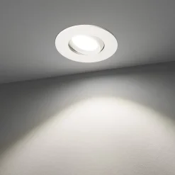 Spot encastrable au plafond IP44 blanc, ampoule 4000K 5,5W GU10, orientable, encastrable, POLI EDO, 6 pcs.