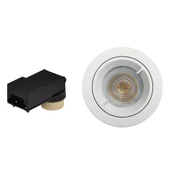 Spot encastrable Caius GU10 blanc neutre IP44 345lm 4.7W Ø8.5xH.10.1cm blanc GoodHome