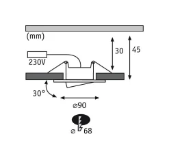 Spot encastrable Calla LED intégrée 4000K IP65 680lm rond orientable blanc dépoli Paulmann