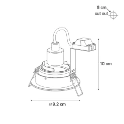Spot encastrable chuck - 1 lumière - D 9.2 cm - Gris foncé - Moderne - Éclairage intérieur - Salon I Chambre I Cuisine I Salle à