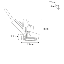 Spot encastrable cisco - 1 lumière - L 8.9 cm - Gris foncé - Moderne - Éclairage intérieur - Salon I Chambre I Cuisine I Salle à