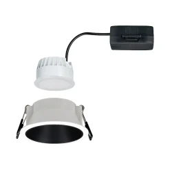 Spot encastrable Cole LED intégrée blanc chaud IP44 470lm Ø8cm noir finition blanche Paulmann