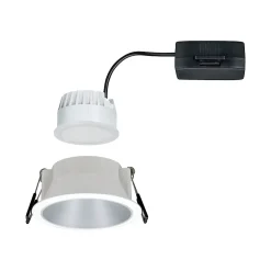 Spot encastrable Cole LED intégrée blanc chaud IP44 470lm Ø8cm argent finition blanche Paulmann
