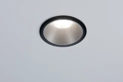 Spot encastrable Cole LED intégrée blanc chaud IP44 470lm Ø8cm argent finition noire Paulmann
