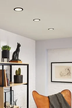 Spot encastrable Cole LED intégrée blanc chaud IP44 470lm Ø8cm argent finition noire Paulmann