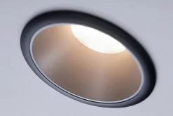 Spot encastrable Cole LED intégrée blanc chaud IP44 470lm Ø8cm argent finition noire Paulmann
