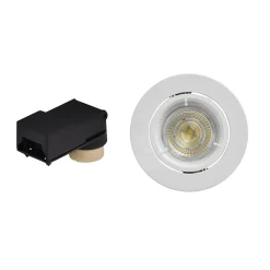 Spot encastrable Debye GU10 blanc chaud IP20 dimmable 520lm 5.8W Ø8.5xH.9.4cm blanc GoodHome