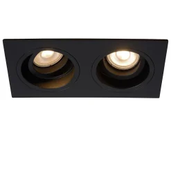 Spot encastrable EMBED en métal avec 2xGU10 - Noir - Lucide
