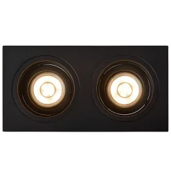Spot encastrable EMBED en métal avec 2xGU10 - Noir - Lucide
