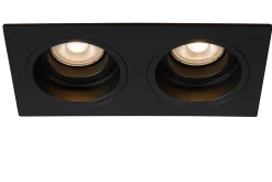 Spot encastrable EMBED en métal avec 2xGU10 - Noir - Lucide
