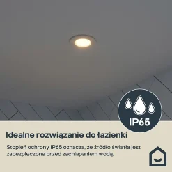 Spot encastrable Etana LED intégrée blanc chaud IP65 410lm 4.7W Ø8.5cmxH.3.1cm métal blanc GoodHome