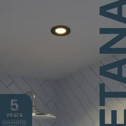 Spot encastrable Etana LED intégrée blanc chaud IP65 410lm 4.7W Ø8.5cmxH.3.1cm métal noir GoodHome