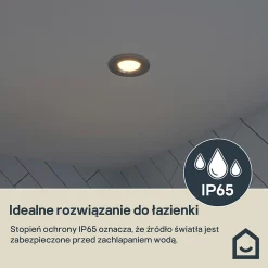 Spot encastrable Etana LED intégrée blanc chaud IP65 410lm 4.7W Ø8.5cmxH.3.1cm métal chrome GoodHome