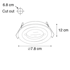 Spot encastrable intelligent acier rond IP44 incl. Wifi GU10 - Xena