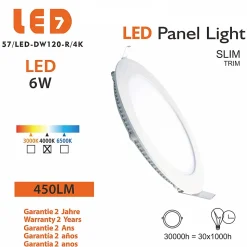 Spot Encastrable Led Downlight Panel Extra-plat 6w Blanc Neutre 4000k