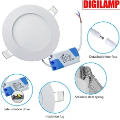 Spot Encastrable Led Downlight Panel Extra-plat 6w Blanc Neutre 4000k