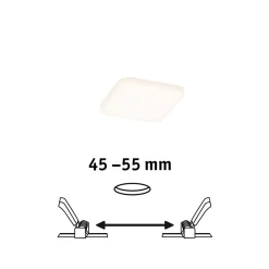 Spot encastrable LED IP44 4,5W blanc chaud 500lm L.7,5 x l.7,5 cm Paulmann, Veluna Varifit