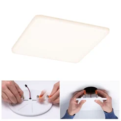 Spot encastrable LED IP44 15W blanc froid et blanc chaud 1600lm L.18,5 x l.18,5 cm Paulmann, Veluna Varifit