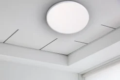 Spot encastrable LED SUMA 21,5 cm metal plastique blanc style moderne dimmable profondeur 3,2 cm