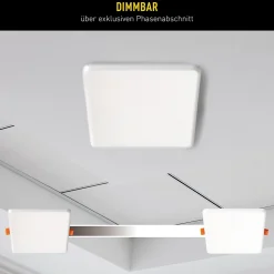 Spot encastrable LED SUMA 15,5 cm metal plastique blanc style moderne dimmable dimensions 15,5 x 15,5 cm hauteur 3,2 cm