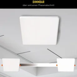 Spot encastrable LED SUMA 21,5 cm metal plastique blanc style moderne dimmable profondeur 3,2 cm