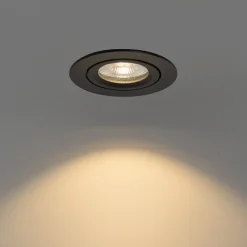 Spot encastrable noir inclinable 8,2 cm avec LED à intensité variable et blanc chaud IP54 Ultra Slim - Pupil