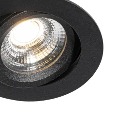 Spot encastrable noir inclinable 8,2 cm avec LED à intensité variable et blanc chaud IP54 Ultra Slim - Pupil