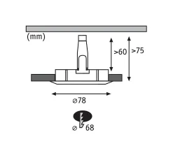 Spot encastrable Nova GU10 4000K IP44 470lm Ø6,8cm acier brossé Paulmann