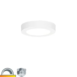 Spot encastrable ou apparent blanc 14 cm LED incluse à intensité variable en 3 étapes avec interrupteur DIP - Trans
