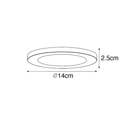 Spot encastrable ou apparent blanc 14 cm LED incluse à intensité variable en 3 étapes avec interrupteur DIP - Trans