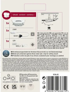 Spot encastrable Paulmann Nova pour salle de bains avec ampoule halogène GU10 et GU5.3, 35W, IP65, blanc mat