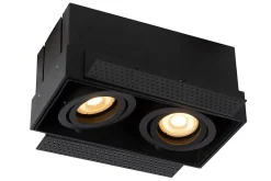 Spot encastrable TRIMLESS en aluminium avec 2xGU10 - Noir - Lucide