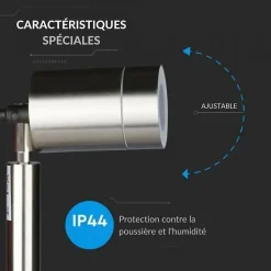 Spot Extérieur à Piquer Acier Inoxydable IP44 pour Ampoule GU10 - SILAMP