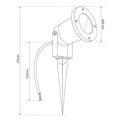 Spot Extérieur avec Piquet GU10 HORTUS Noir, Étanche IP65, Lampe de Jardin à Piquer, Spot de Jardin à Encastrer