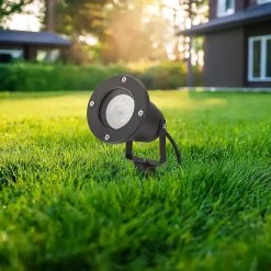 Spot Extérieur avec Piquet GU10 HORTUS Noir, Étanche IP65, Lampe de Jardin à Piquer, Spot de Jardin à Encastrer